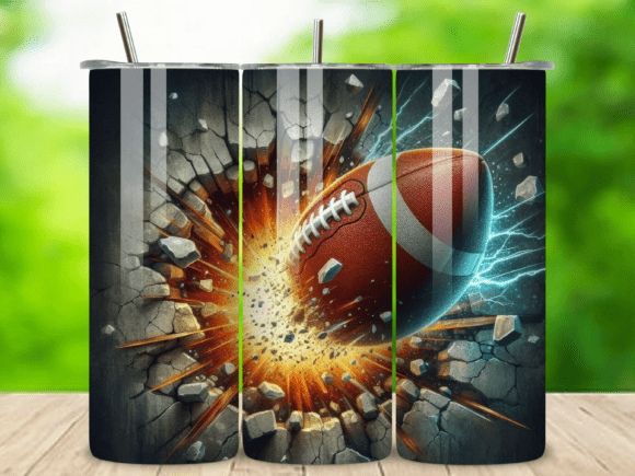 3D American Football Tumbler Wrap V.2: Game Day Design Assets