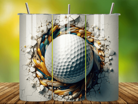 3D Golf Ball 20oz Tumbler Wrap: A Dynamic Design Asset