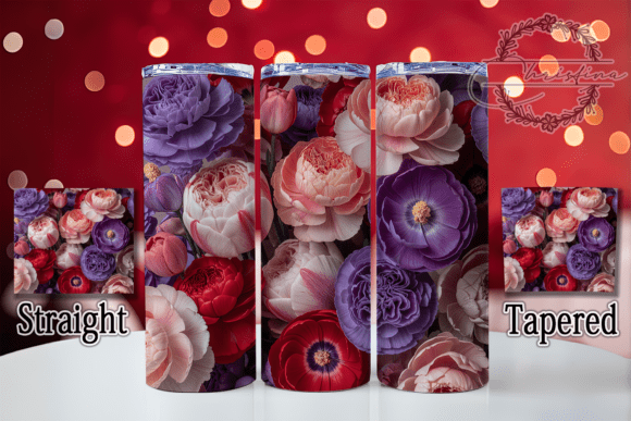 3D Purple Carnation Tumbler Design for Creative Projects