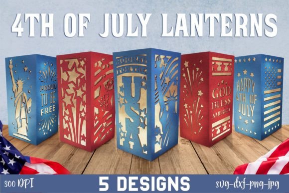 4th July Paper Lanterns SVG Bundle: Festive Designs