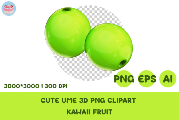 Adorable Ume 3D PNG Clipart for Kawaii Designs