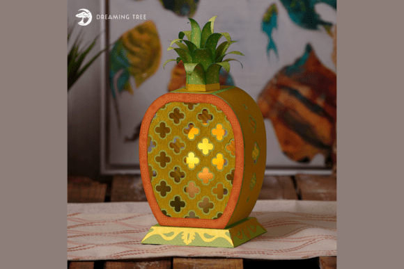 Golden Pineapple Lantern SVG: A Tropical Glow for Your Décor