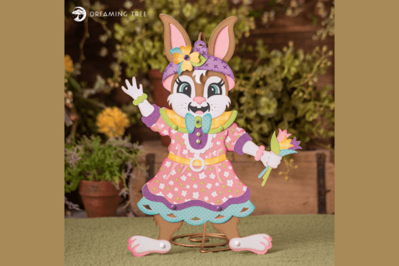 Jointed Mrs. Easter Bunny SVG for Spring Crafts