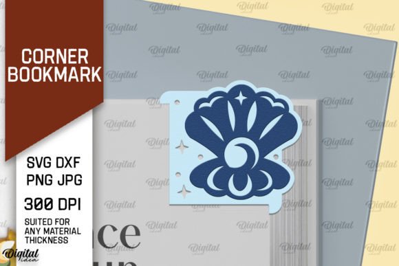 Seashell Corner Bookmark Paper Cut: A Creative Design Asset