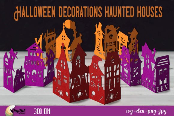 Spooky Craft Bundle: Halloween Haunted Houses PaperCut Designs