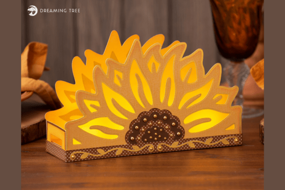 Sunflower Centerpiece Luminary SVG: Warm, Rustic Light